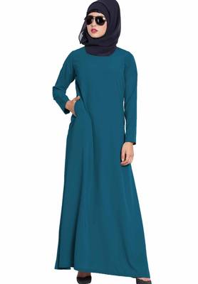 Simple A Line Abaya With Side Pockets 1