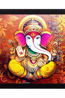 Lord Ganesha Satin Matt Texture UV Art Painting