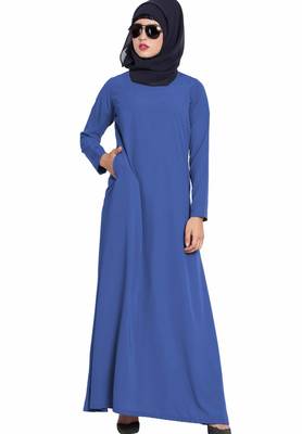 Simple A Line Abaya With Side Pockets 3