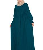 Dress Abaya With A Perfect Balacnce Of Looks And Comfort -Green