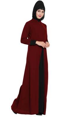 Dual Color Abaya Dress With Pockets 3
