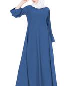 Biased Cut- Umbrella Flare Abaya- True Blue