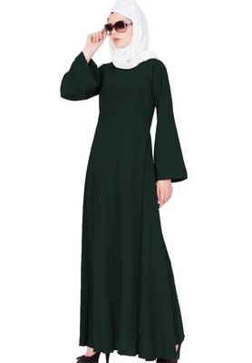 Biased Cut- Umbrella Flare Abaya- Green 2