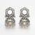 Mirror Encrusted Champagne Stone and Enamelled Silver Plated German Silver Jhumkas