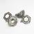 Mirror Encrusted Champagne Stone and Enamelled Silver Plated German Silver Jhumkas