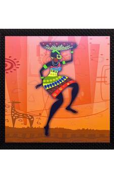 Dancing Tribal Woman Satin Matt Texture UV Art Painting