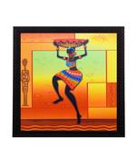 Dancing Tribal Woman Satin Matt Texture UV Art Painting