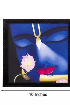 Face Of Lord Krishna Satin Matt Texture UV Art Painting