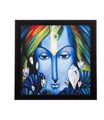 Mighty Lord Krishna Satin Matt Texture UV Art Painting
