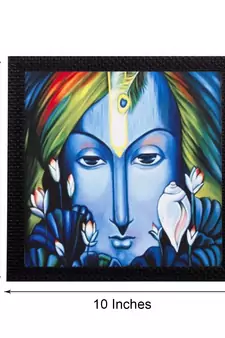 Mighty Lord Krishna Satin Matt Texture UV Art Painting
