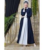 Nazneen Contrast Yoke Black/White  Casual Abaya