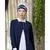 Nazneen Contrast Yoke Black/White  Casual Abaya