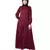Maroon Nazneen Decorative Button Front Open Nida Abaya