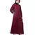 Maroon Nazneen Decorative Button Front Open Nida Abaya