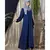 Blue Nazneen Decorative Button Front Open Nida Abaya