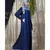 Blue Nazneen Decorative Button Front Open Nida Abaya