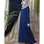 Blue Nazneen Decorative Button Front Open Nida Abaya