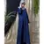 Blue Nazneen Decorative Button Front Open Nida Abaya