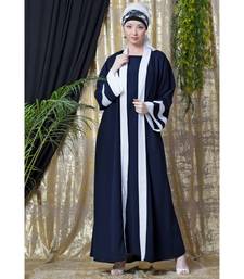 Blue Nazneen Contrast Band With Inner Dubai Kaftan
