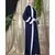 Blue Nazneen Contrast Band With Inner Dubai Kaftan