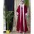 Maroon Nazneen Contrast Band With Inner Dubai Kaftan