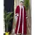 Maroon Nazneen Contrast Band With Inner Dubai Kaftan