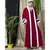 Maroon Nazneen Contrast Band With Inner Dubai Kaftan