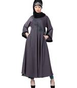 Blue Nazneen Hand Embroidered  Umbrella Nida Abaya