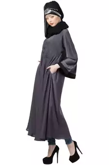 Blue Nazneen Hand Embroidered  Umbrella Nida Abaya