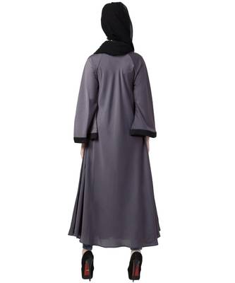 Blue Nazneen Hand Embroidered  Umbrella Nida Abaya 3