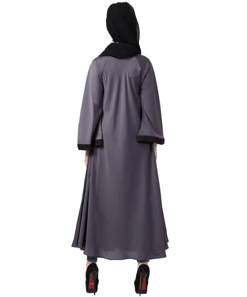 Blue Nazneen Hand Embroidered  Umbrella Nida Abaya