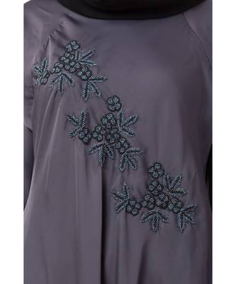 Blue Nazneen Hand Embroidered  Umbrella Nida Abaya 4