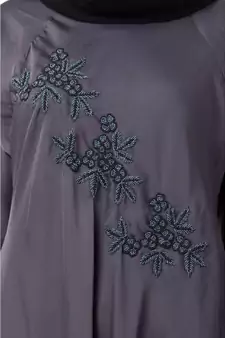 Blue Nazneen Hand Embroidered  Umbrella Nida Abaya