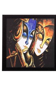 Lord Krishna With Radha Satin Matt Texture UV Art Painting