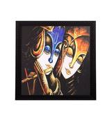 Lord Krishna With Radha Satin Matt Texture UV Art Painting