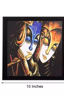 Lord Krishna With Radha Satin Matt Texture UV Art Painting
