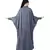Grey Nazneen Front Open Shirt Kaftan With Inner Casual Abaya