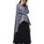 Grey Nazneen Front Open Shirt Kaftan With Inner Casual Abaya