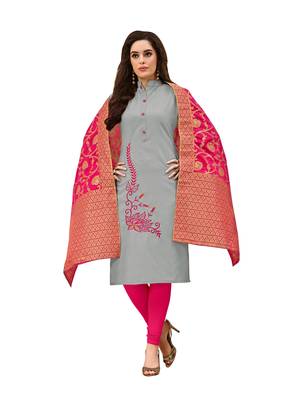 Grey embroidered cotton salwar 1