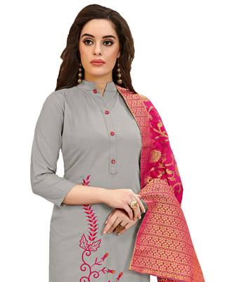 Grey embroidered cotton salwar 2