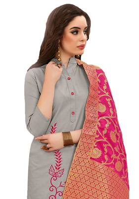 Grey embroidered cotton salwar 3