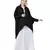 Black Nazneen Front Open Shirt Kaftan With Inner Casual Abaya
