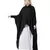 Black Nazneen Front Open Shirt Kaftan With Inner Casual Abaya
