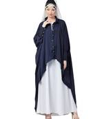 Blue Nazneen Front Open Shirt Kaftan With Inner Casual Abaya