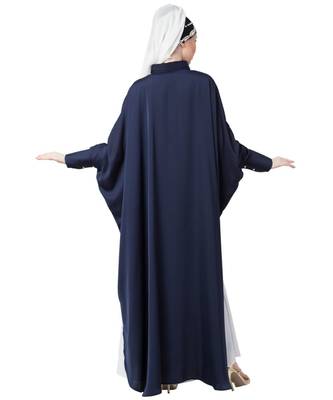 Blue Nazneen Front Open Shirt Kaftan With Inner Casual Abaya 5