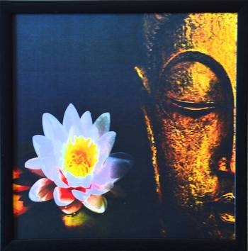Meditating Buddha Design Satin Matt Texture UV Art Painting 1
