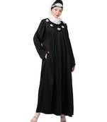 Black Nazneen Scallop Yoke Bohemian Casual Abaya