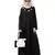 Black Nazneen Scallop Yoke Bohemian Casual Abaya