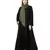 Black Front Open V Neck Black Nida Abaya
