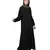 Black Front Open V Neck Black Nida Abaya